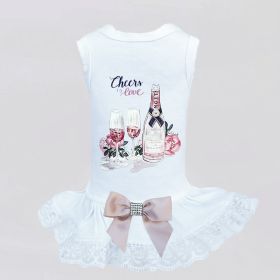 Cheers Dog Dress (Color: White, size: XXS)