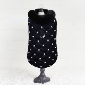 Glamour Baby Dog Coat (Color: Caviar, size: SM)