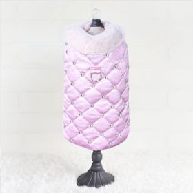 Glamour Baby Dog Coat (Color: Blush, size: MD)