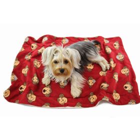 Silly Monkey Ultra-Plush Blanket (Color: Burgundy, size: 50" x 30")