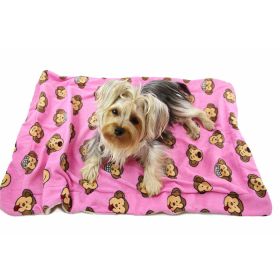Silly Monkey Ultra-Plush Blanket (Color: Pink, size: 50" x 30")