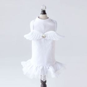 Lil Angel Dog Dress (Color: White, size: XS)