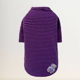 Striped Baby Beer Dog Tee (Color: Striped Purple, size: XXS)
