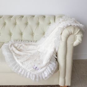 Romantic Dog Blankets (Color: Ivory, size: Thow)